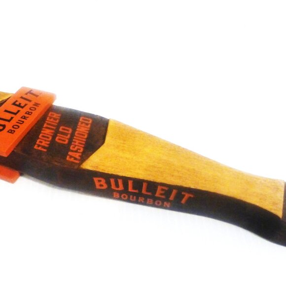 BAR1 Vintage BULLEIT Bourbon OLD FASHIONED Whisky Wood Tap Draft BAR TAP HANDLE - Picture 1 of 7